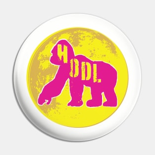 Yellow Moon HODL Ape Super Moon Pink Ape  Version Pin