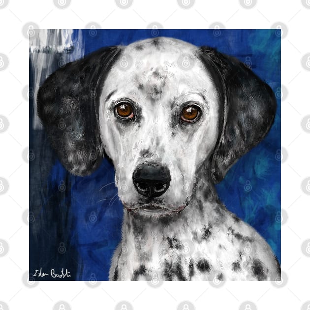 Painting of a Cute Dalmatian Dog Staring Directly at You by ibadishi