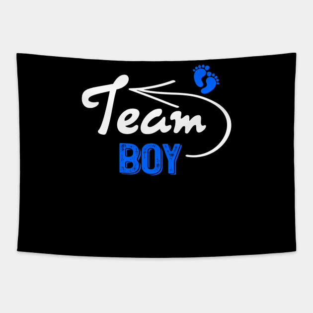 Funny Gender Reveal Team Boy Blue Pregnancy Announcement Tapestry by nvqdesigns