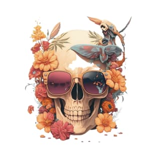 skull and flowers T-Shirt