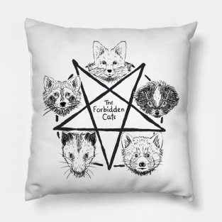 The Forbidden Cats The Forbidden Cats - Raccoon Possum/Opossum Fox Red Panda Skunk Pentagram Gothic Street Cats Kitten Meme Goth Style Cat Lover Pillow