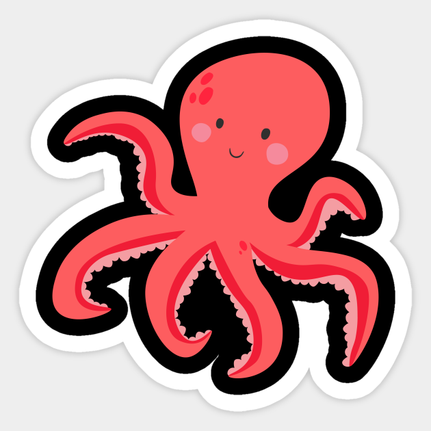 Cartoon Octopus Cute Octopus Graphic Octopus Clipart Marine Biology Sticker Teepublic
