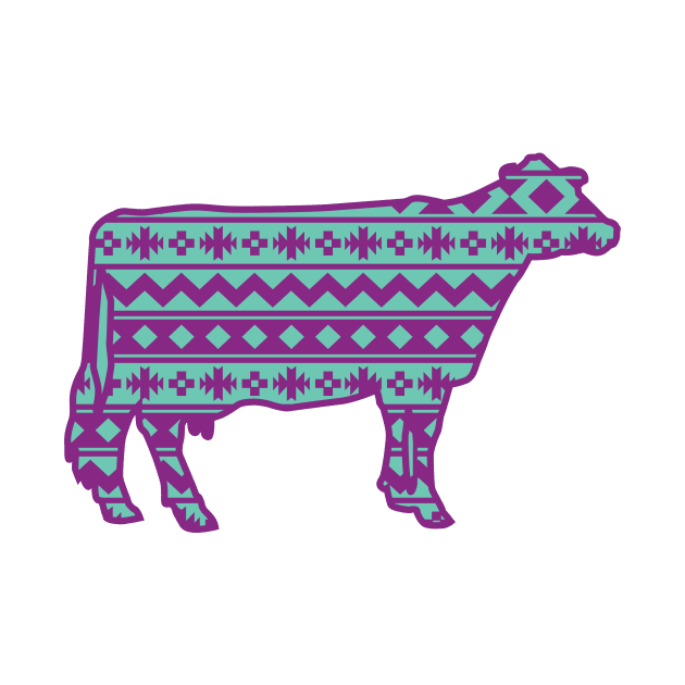 Girly Holstein Cow with Southwest Pattern by SAMMO