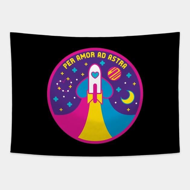 Space Pride - Pansexual Flag Tapestry by wanderingkotka