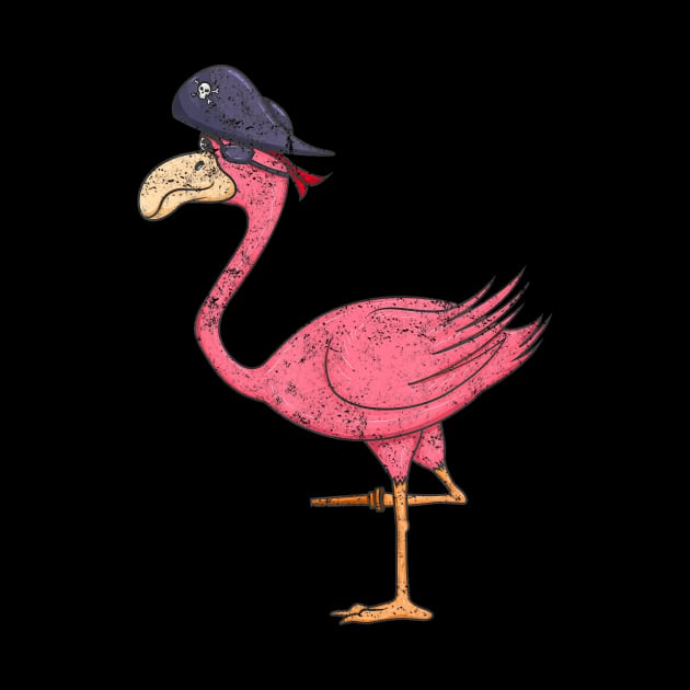 Pirate Pink Flamingo With Eyepatch Halloween by Hensen V parkes