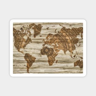 Vintage Design World Map Magnet