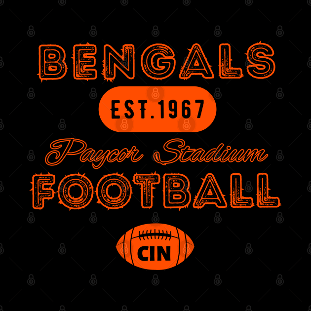 Cincinnati Football Vintage Style by Borcelle Vintage Apparel 