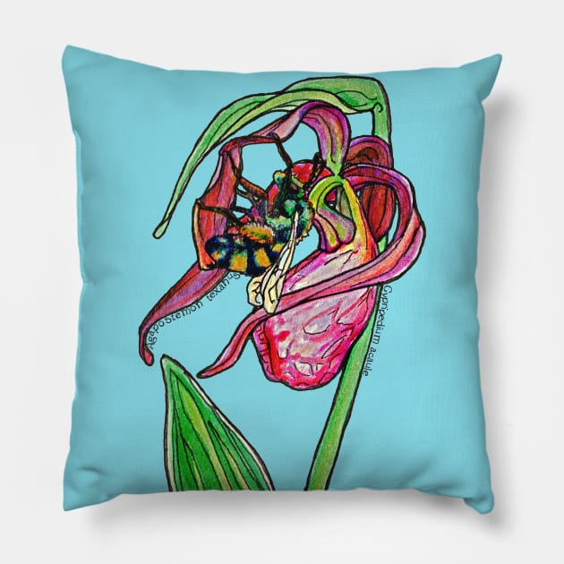 Pink Lady's Slipper Pillow by ThisIsNotAnImageOfLoss