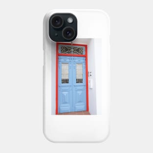 building entrance with blue door Phone Case