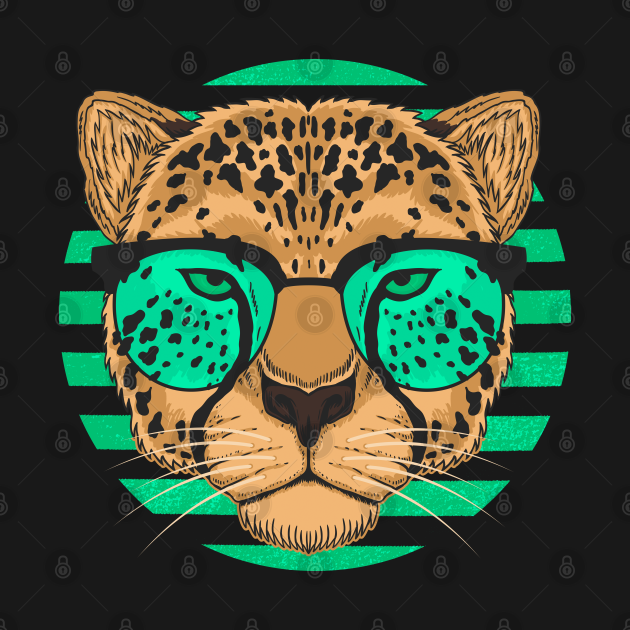 Cheetah cute cub pirate hippie glasses - Cheetah - T-Shirt | TeePublic