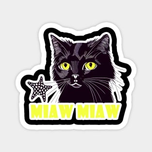 Cat Miaw: Playful and Cute Cat Design Magnet