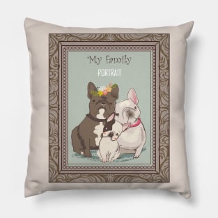 Bulldog Family Pillow