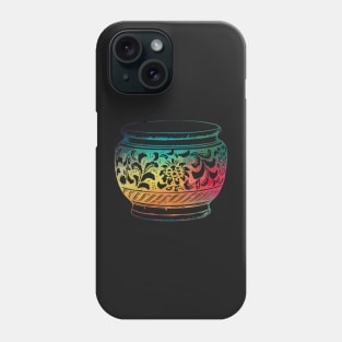 Rainbow abstract flower design on a pot 08 Phone Case