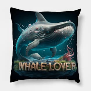 Exotic whale art for whale lovers Pillow