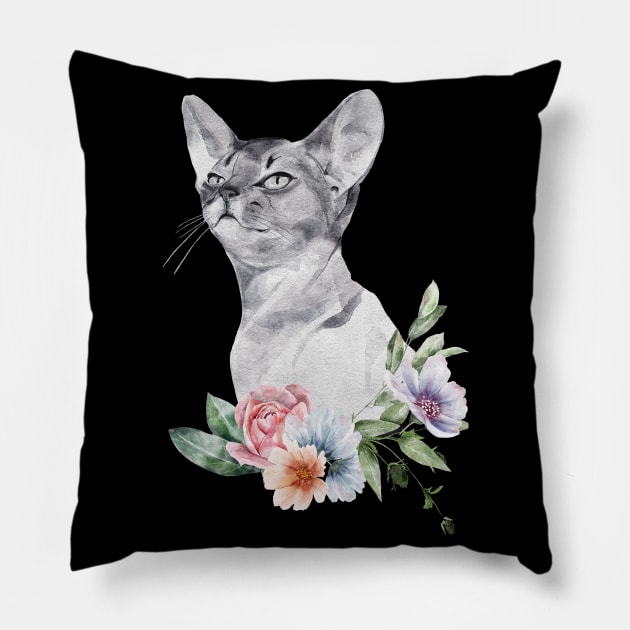 Floral Wild Cat Animal Spirit Costume Cute Wildlife Rescue Pillow by PinkyTree