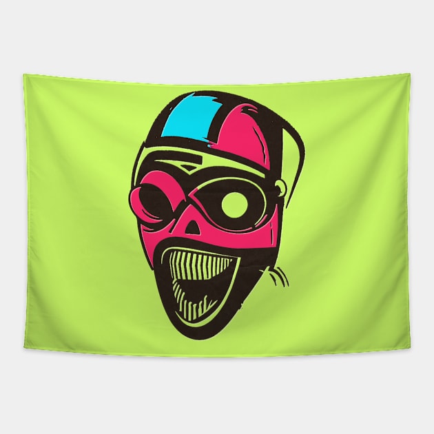 Cyborg Mask Tapestry by  TigerInSpace