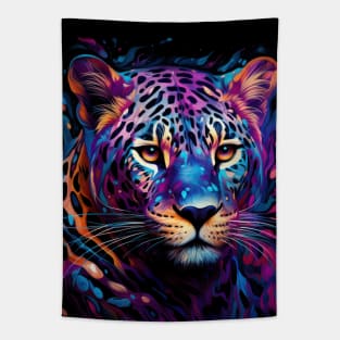 Neon Nature: The Psychedelic Leopard Tapestry