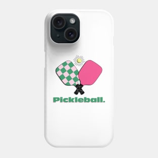 Preppy Pickleball Paddles - Pink and Green Phone Case