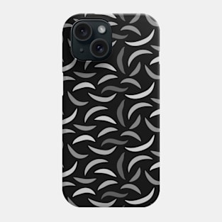 Black and white leaves pattern Phone Case