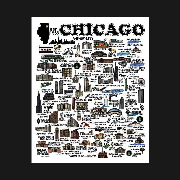 Chicago Map by fiberandgloss