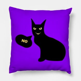 Black Cat Says No Pillow