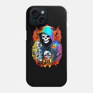 Halloween hip hop rap streetstyle skull Phone Case