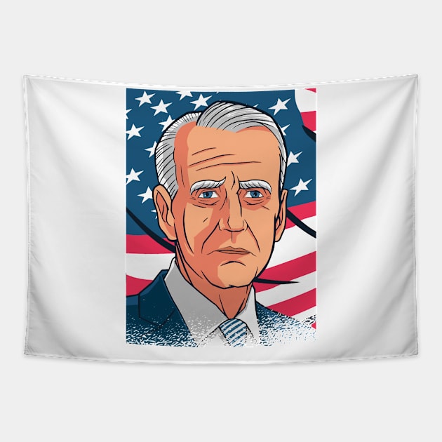 Joe Biden Portrait Tapestry by Printroof