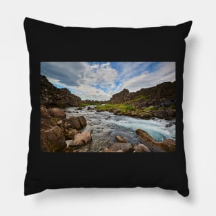 Stream, Thingvellir, Iceland Pillow