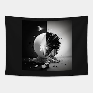 Life in Black and White City Parse Tapestry