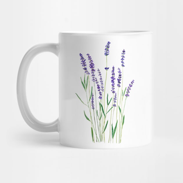 purple lavender flower watercolor painting - Flower - Mug