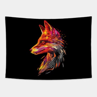 Abstract Flaming Fox Tapestry