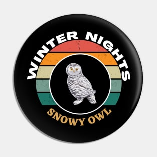 Winter Nights Snowy Owl Pin