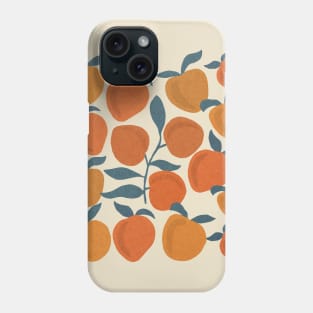 Orange peaches mid century Phone Case