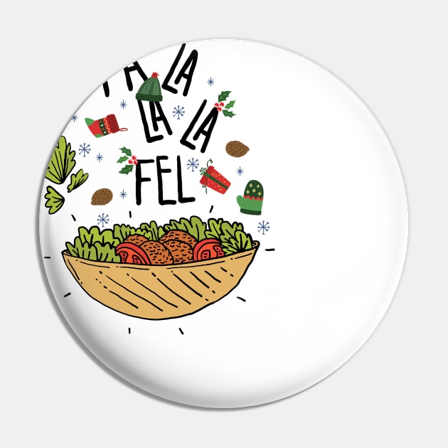 Vegan Christmas Men Women Vegetarian Falafel Ugly Christmas Pin by KsuAnn