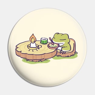 traveling frog eating lunch / tabi kaeru japanese mobile game Pin