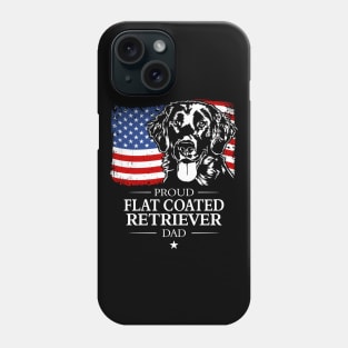 Proud Flat Coated Retriever Dad American Flag patriotic dog Phone Case