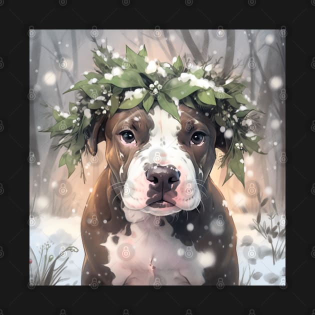 Pit Bull In Winter by Enchanted Reverie