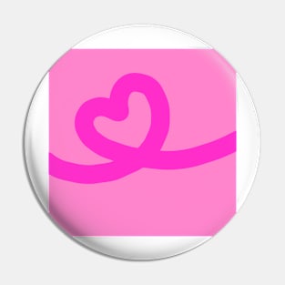 Heart on line pinkrose Pin