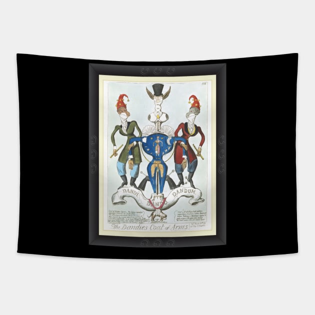 The Dandies Coat Of Arms - Mens Fashion Caricature Tapestry by DPattonPD