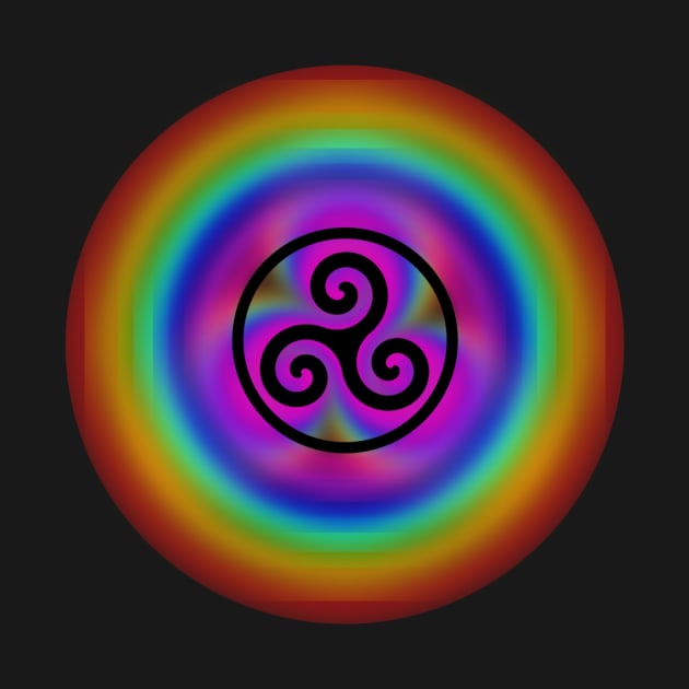Rainbow Celtic Triple Spiral by Celtic Morrigan