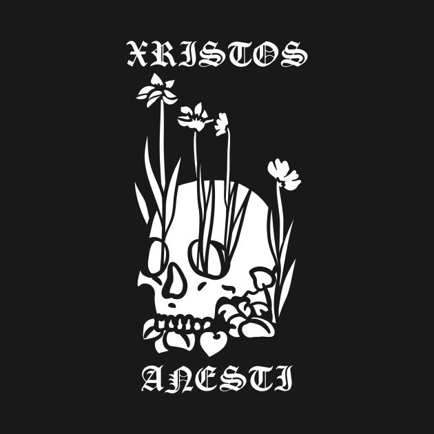 Xristos Anesti Christ is Risen - Skull With Flowers by thecamphillips