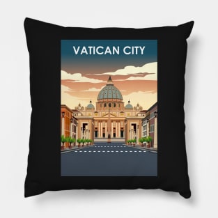 Vatican City Vintage Minimal Retro Travel Poster Pillow