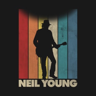 Neil Young - Distressed Retro Silhouette T-Shirt