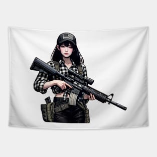 Tactical Girl Tapestry