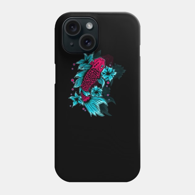 Betta Fish Illustration Phone Case by Marciano Graphic