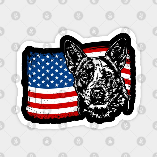 Australian Cattle Dog American Flag Magnet by wilsigns