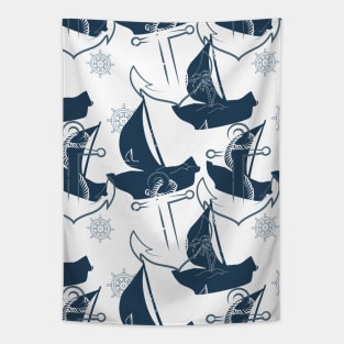 Sailor's Dreams Seamless Pattern Tapestry