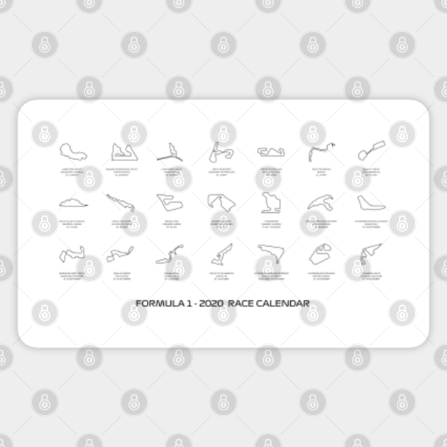 Formula 1 F1 2020 Circuits Formula 1 Autocollant Teepublic Fr