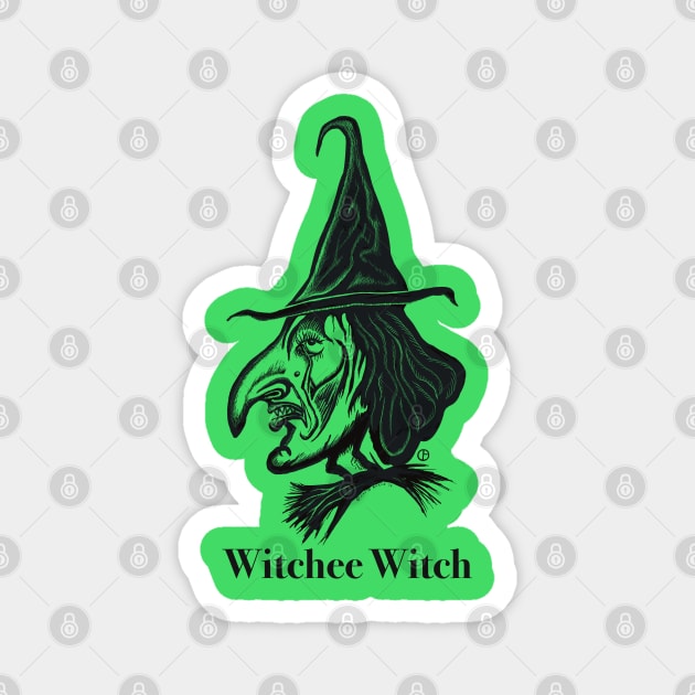 Witchee Witch Classic Magnet by Art from the Blue Room