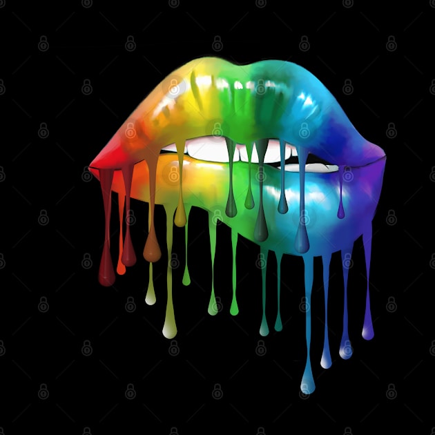 Lips Rainbow Gay Homosexual Lesbian Lips Pride by Collagedream